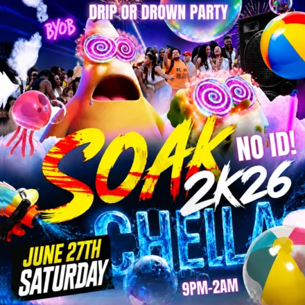 Soakchella 2K26 foam party flyer